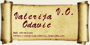 Valerija Odavić vizit kartica